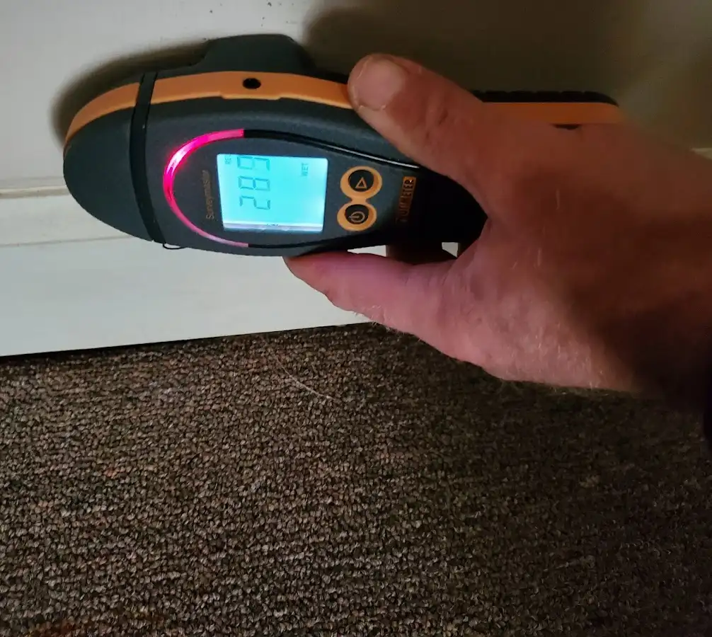 Moisture detection at baseboard during Mold Inspection & Testing in Sleepy Hollow